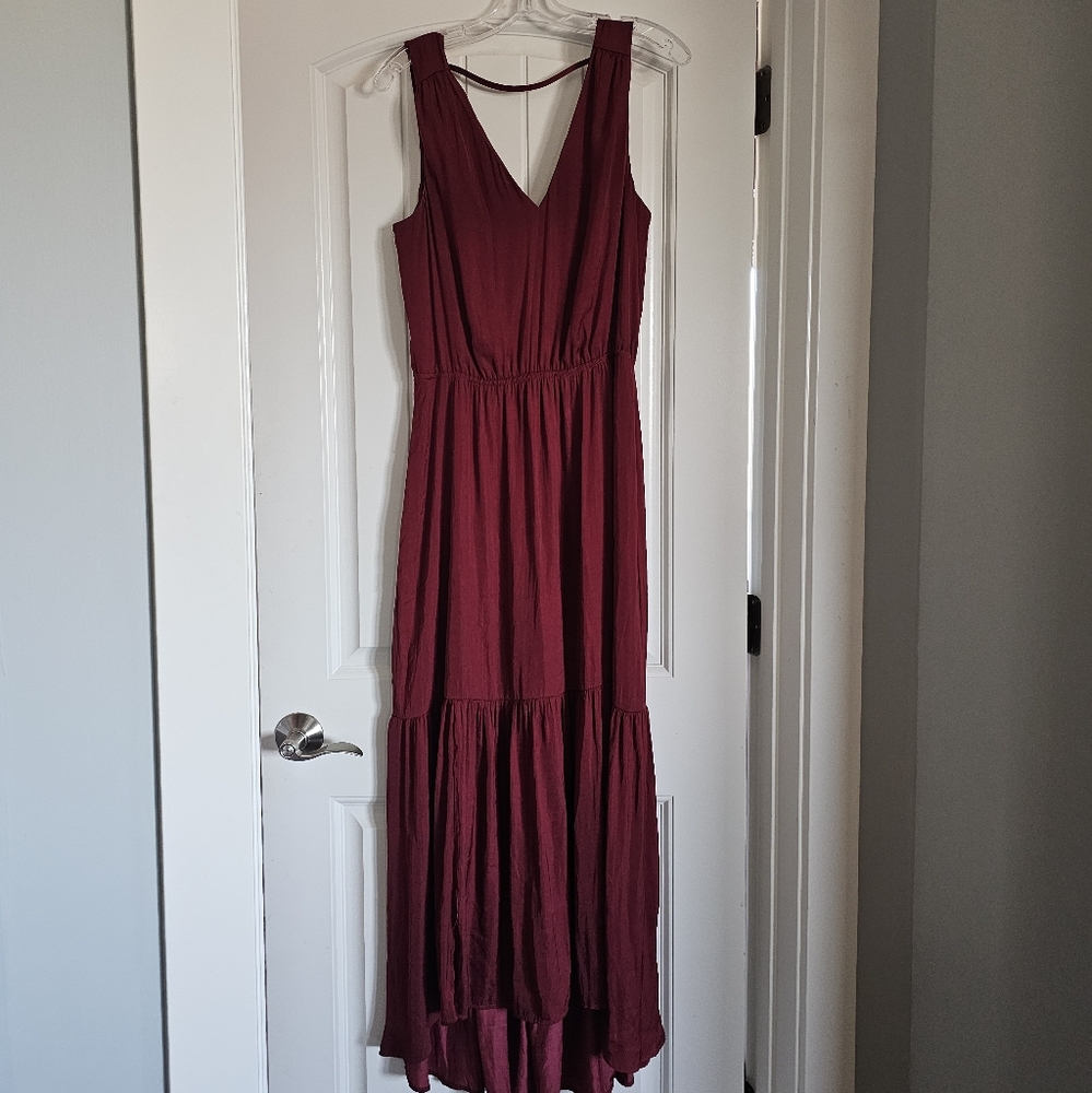 Beautiful Cranberry Dress from Banana Republic with High Low hem